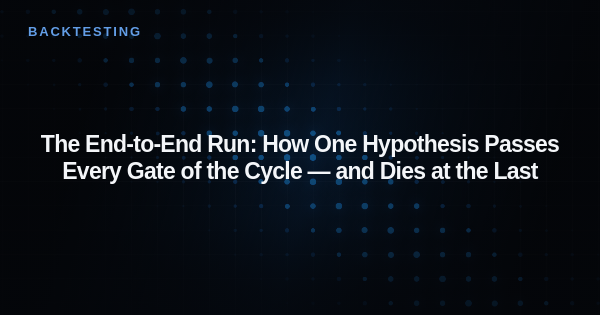 The End-to-End Run: How One Hypothesis Passes Every Gate of the Cycle — and Dies at the Last