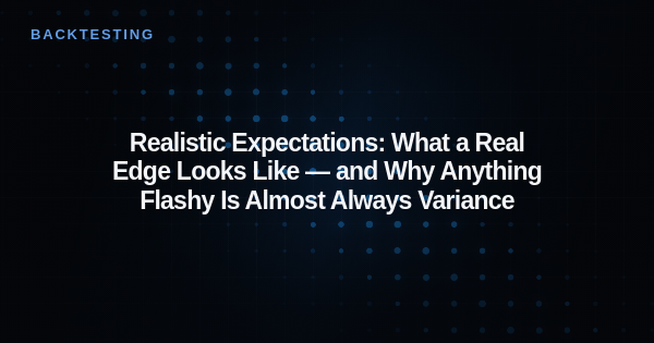 Realistic Expectations: What a Real Edge Looks Like — and Why Anything Flashy Is Almost Always Variance